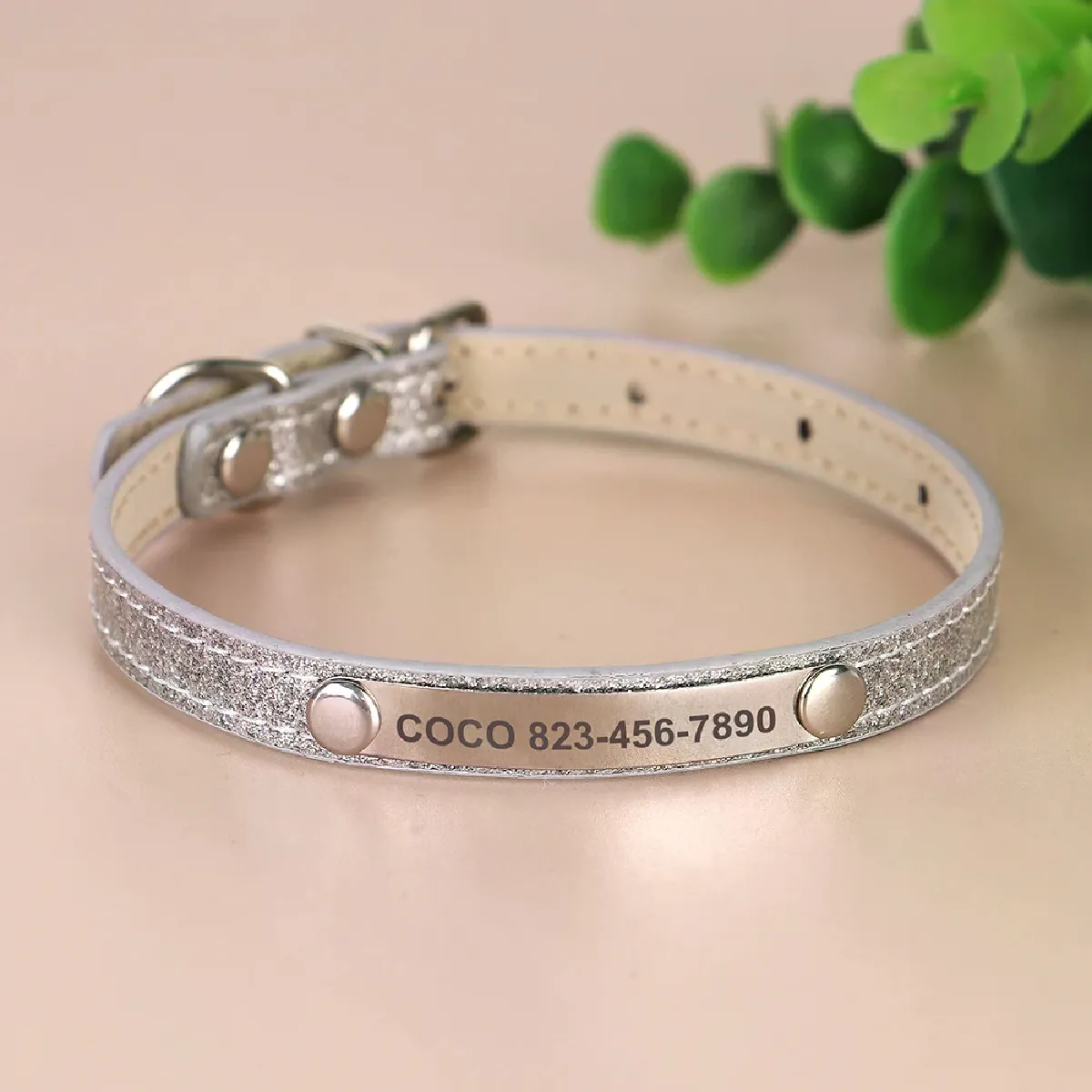 Meilleurs prix pour Collier d'identification anti-perte pour chat, collier personnalisé pour chat, étiquette d'identification gravée gratuite pour chats et petits chiens Bling~01111