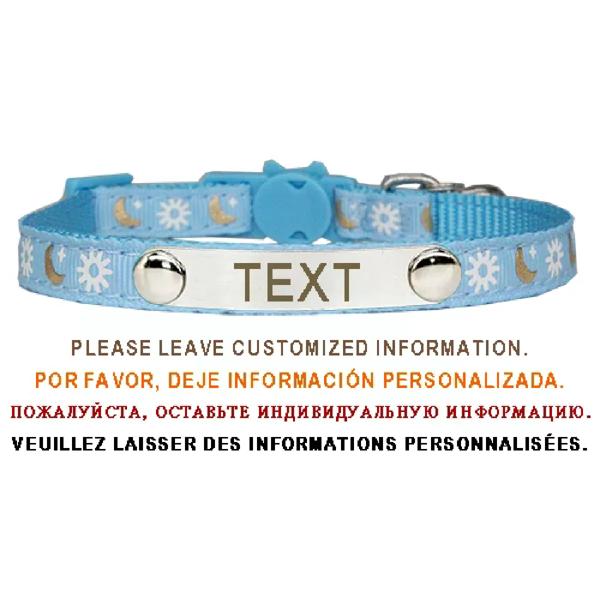 Meilleurs prix pour Collier de sécurité pour chat avec identification personnalisée, réglable, plaque signalétique personnalisée, gravure gratuite, en acier inoxydable et nylon~01404