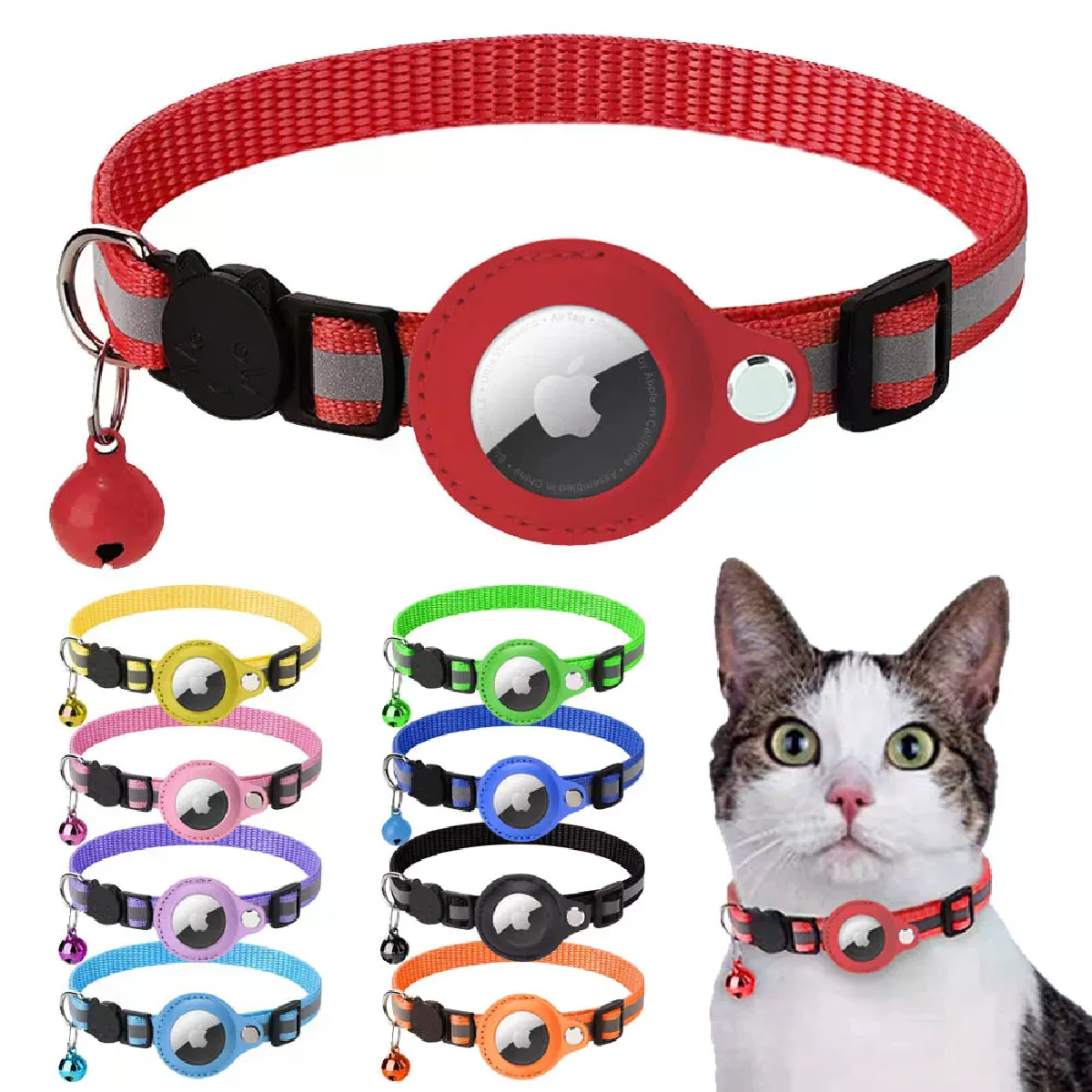 Meilleurs prix pour Étui Airtag pour collier pour chats avec housse de protection pour le localisateur anti-perte Accessoires de suivi pour chiens colliers pour animaux de compagnie réfléchissants~01782