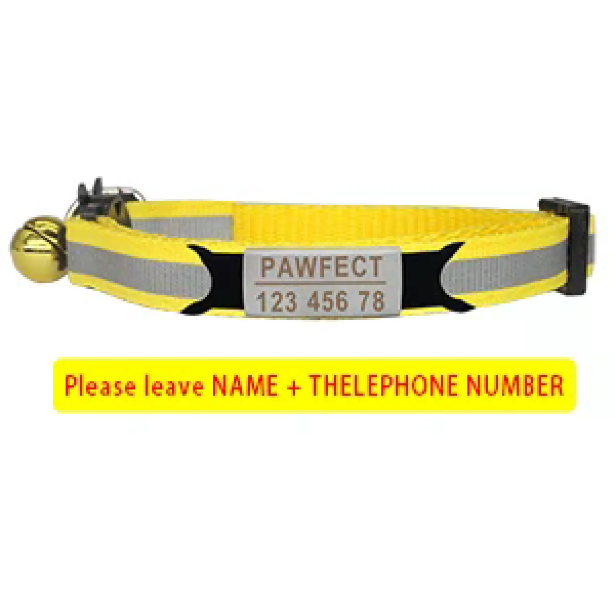 Meilleurs prix pour Collier de sécurité réfléchissant pour chat, réglable, personnalisé, identification gratuite, gravure, en nylon, pour chiots et chatons~00291