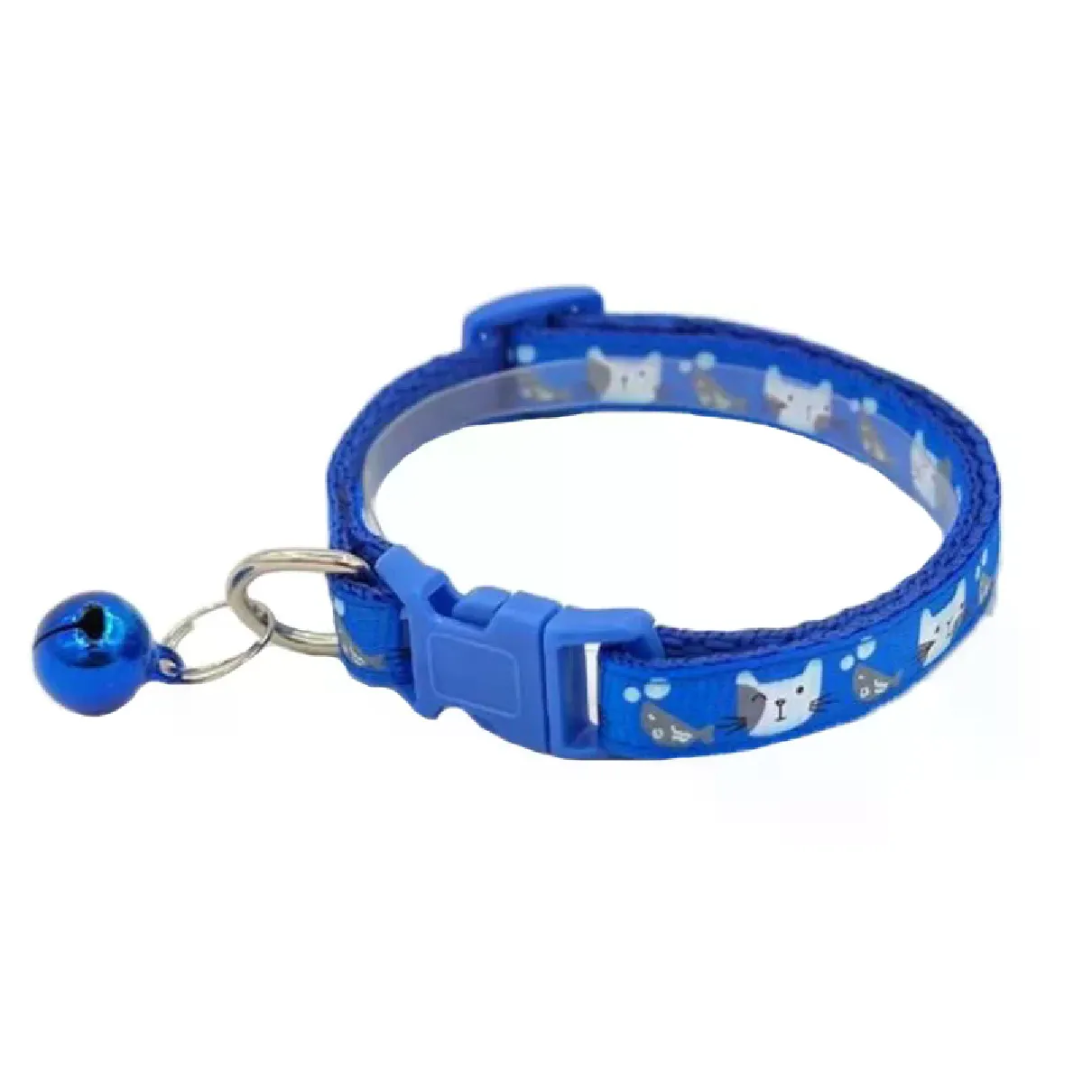 Collier pour chat, imprimé dessin animé coloré, collier pour chiot avec cloches, collier réglable en nylon avec boucle, accessoires pour animaux de compagnie~01521