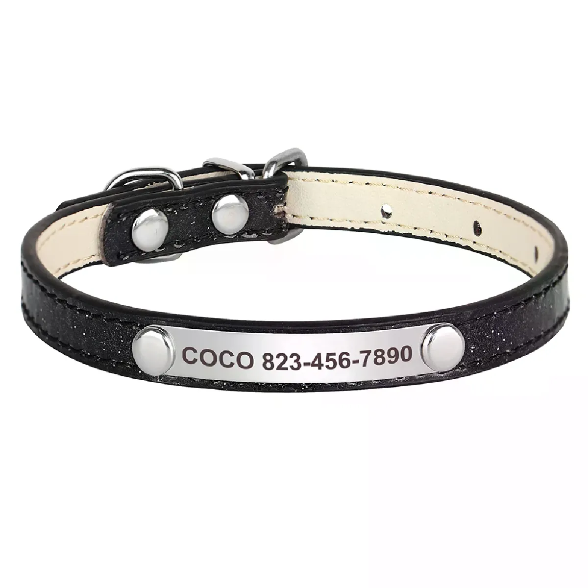 Collier personnalisé pour chat en cuir personnalisé, collier d'identification pour chiot et chaton gravé gratuitement, colliers pour animaux de compagnie pour petits chiens et chats~00425