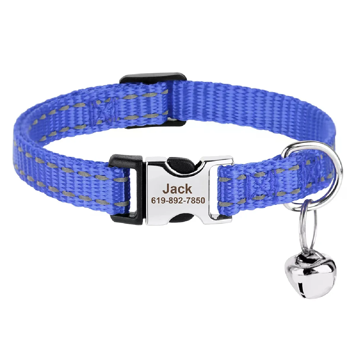 Comparer les prix de Collier pour chat imprimé personnalisé, collier réglable pour chaton et chien, avec plaque d'identification gravée gratuite, clochette, colliers anti-perte pour chat~00178