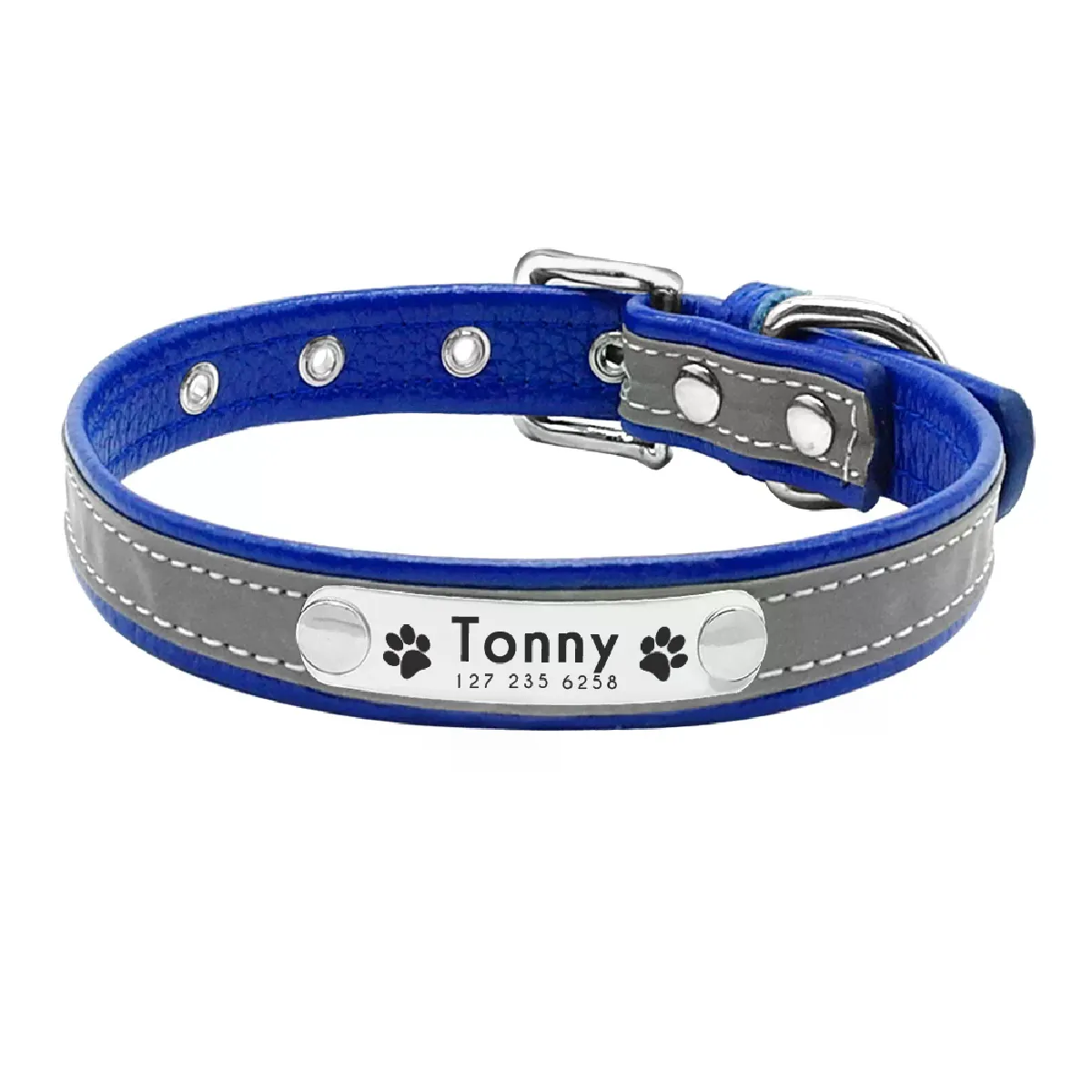 Collier en cuir pour chat, collier personnalisé pour chiots, petits chiens, chatons, plaque signalétique, gravure gratuite, réglable~00448