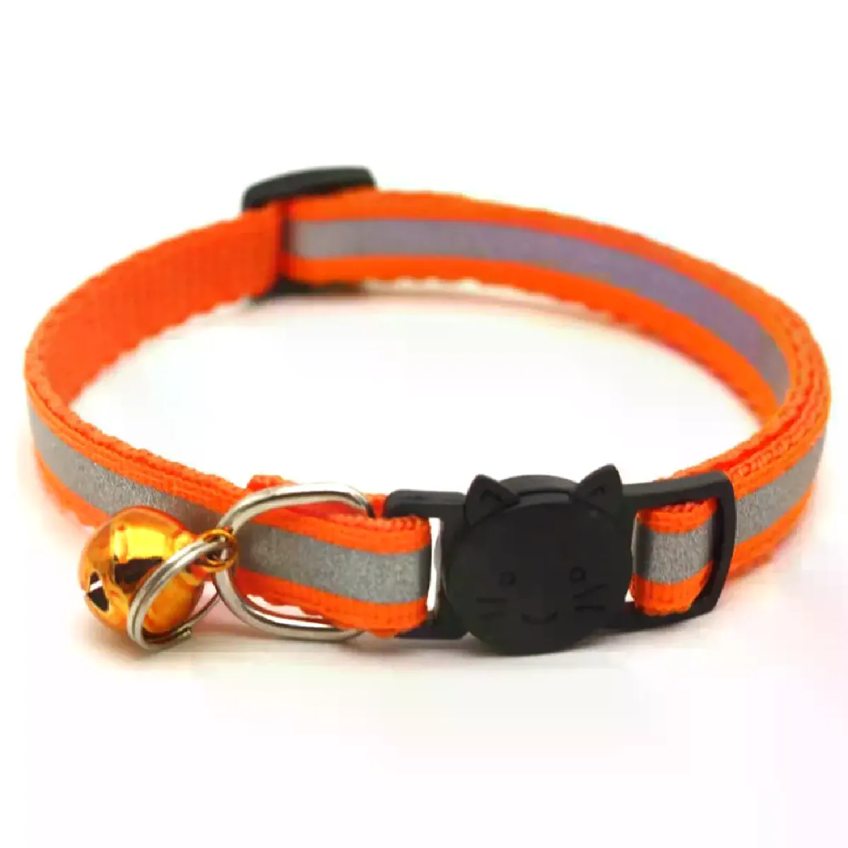 Collier de sécurité pour chat/chien, laisse de cou en nylon réfléchissant pour chaton, chien avec clochette colorée, accessoires pour laisse pour chiot~01696