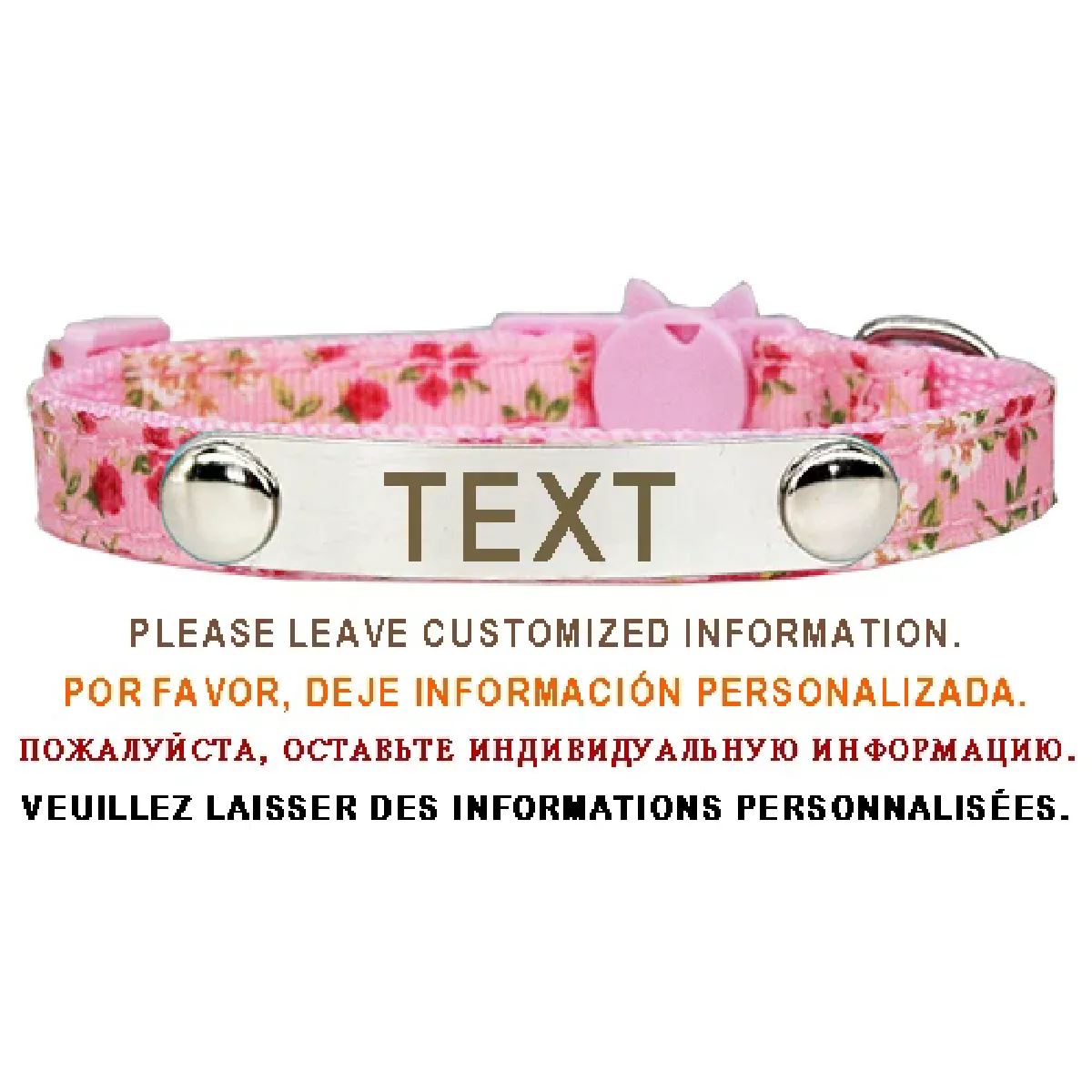 Meilleurs prix pour Collier de sécurité pour chat avec identification personnalisée, réglable, plaque signalétique personnalisée, gravure gratuite, en acier inoxydable et nylon~01407