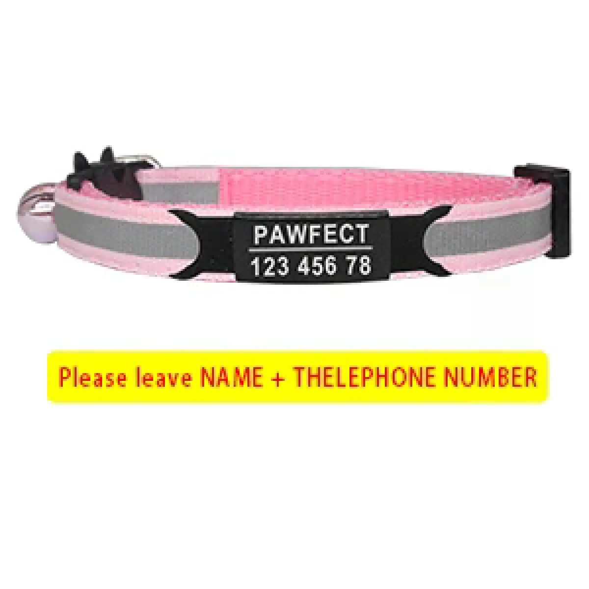 Comparer les prix de Collier de sécurité réfléchissant pour chat, réglable, personnalisé, identification gratuite, gravure, en nylon, pour chiots et chatons~00018