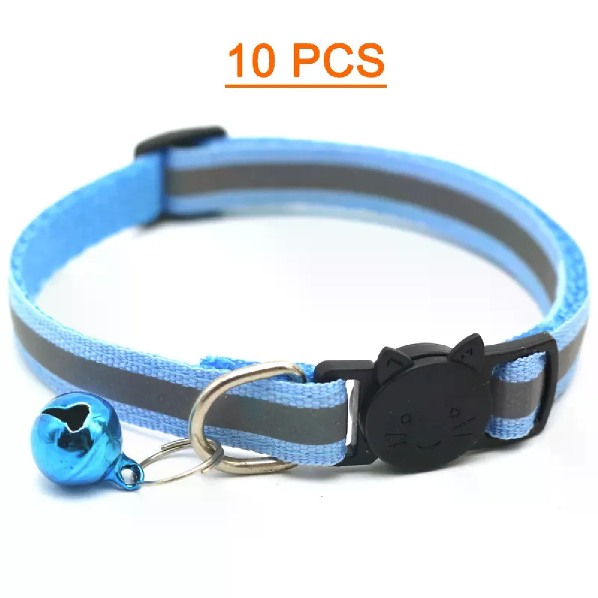 Lot de 10 colliers pour chat en gros avec clochette réglable pour chiot, chaton, livraison directe~00771