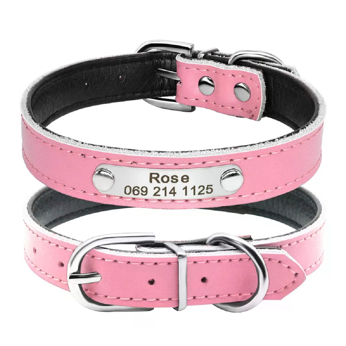 Meilleurs prix pour Collier en cuir pour chat, collier personnalisé pour chiots, petits chiens, chatons, plaque signalétique, gravure gratuite, réglable~00444