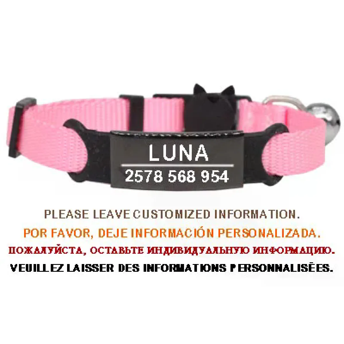 Comparer les prix de Collier de chat personnalisé avec gravure de clochette et sécurité détachable pour petits chiens, en nylon, réglable pour chiots et chatons~00005