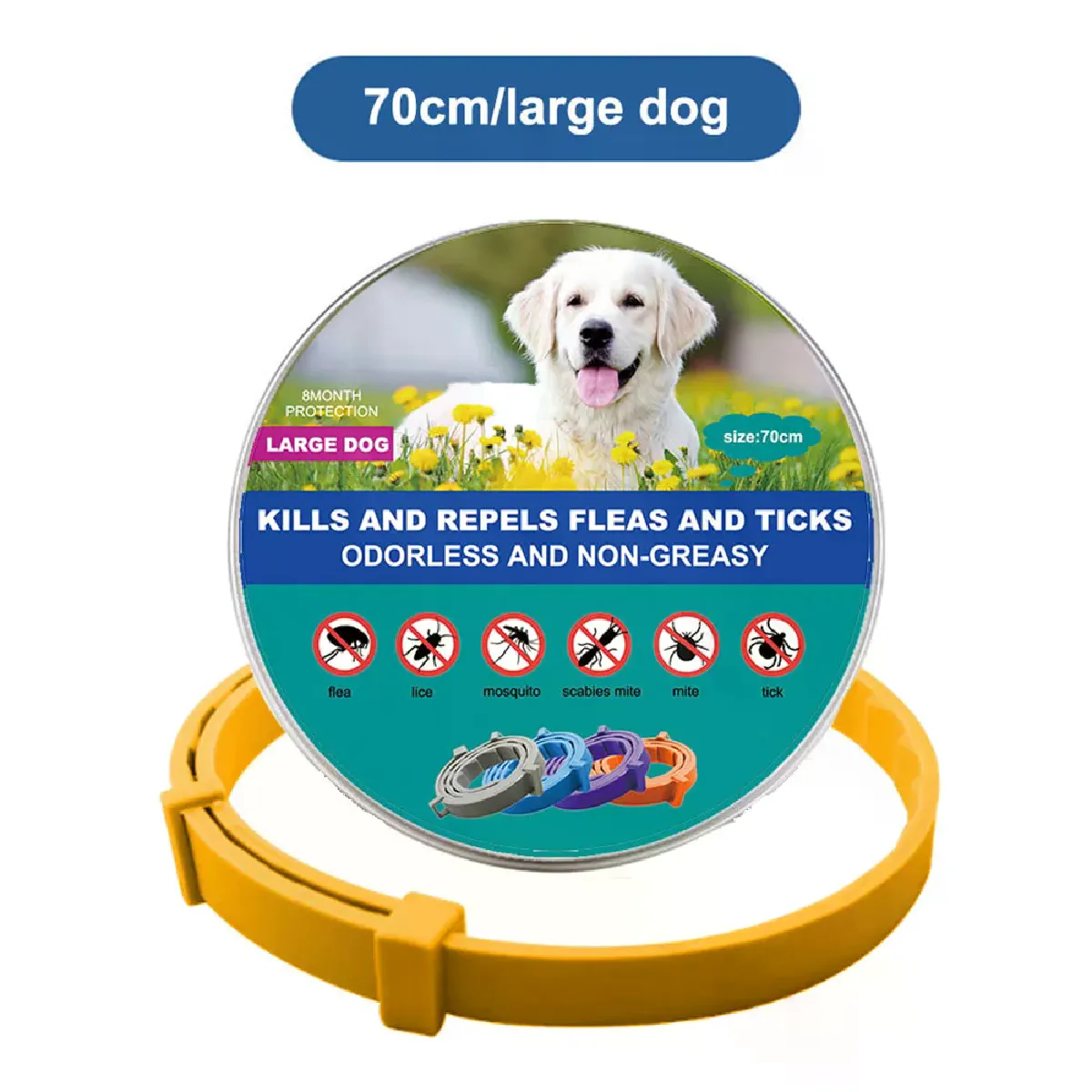Meilleurs prix pour Nouveau collier pour chat, collier vétérinaire anti-puces et anti-tiques pour chiens et chats, collier antibactérien pour grands et petits chiens~00152