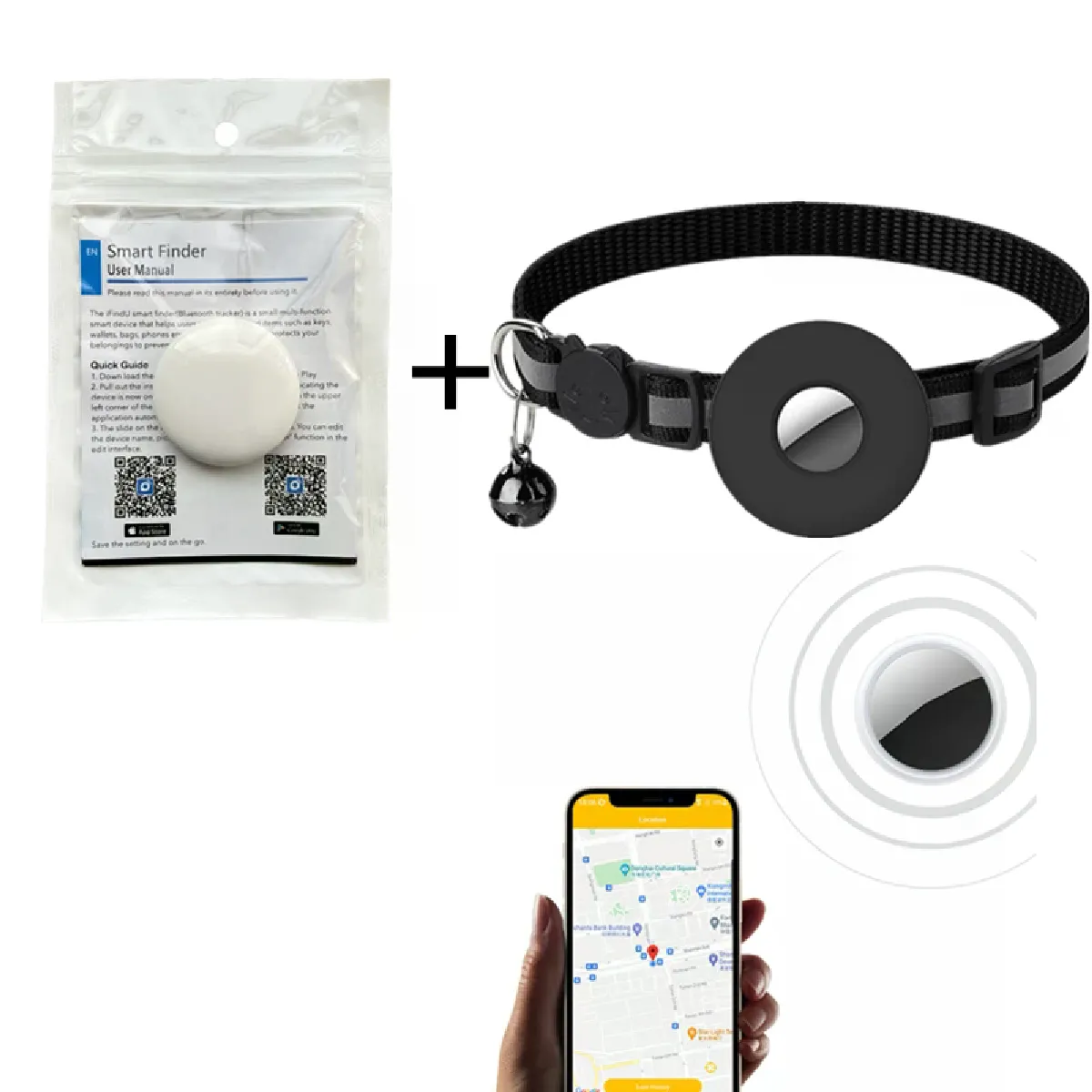 Comparer les prix de Nouveau traceur GPS pour animaux de compagnie, localisateur intelligent de marque pour chien, Bluetooth, détection d'animaux, émetteur personnel pour collier de chat, chien et oiseau~01430