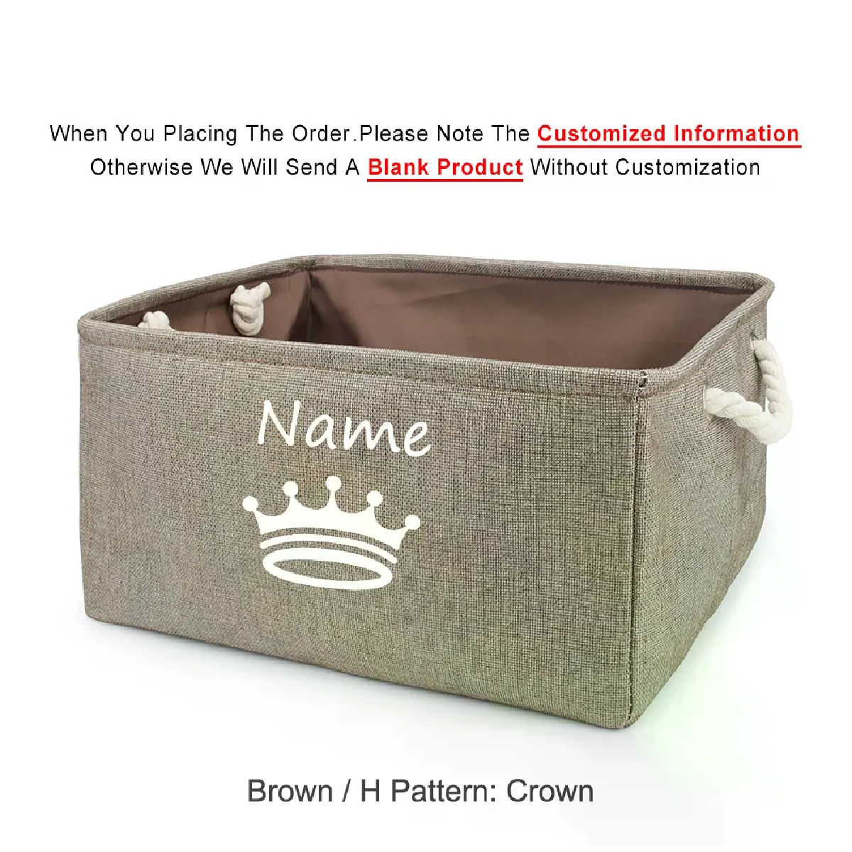 Comparer les prix de Panier à jouets personnalisé pour chien, boîte de rangement pour vêtements, produit personnalisé pour chat avec nom de chien~02081