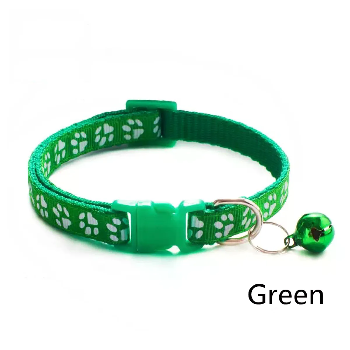Collier pour animaux de compagnie avec clochette, accessoires d'empreintes de pattes de chien, chiot, chat, anneau de sécurité réglable, collier pour animaux de compagnie~00489