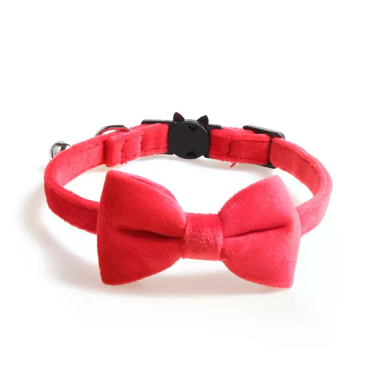 Comparer les prix de Collier pour chat en velours avec nœud papillon et boucle de sécurité réglable, couleur unie, accessoires pour animaux de compagnie~01550