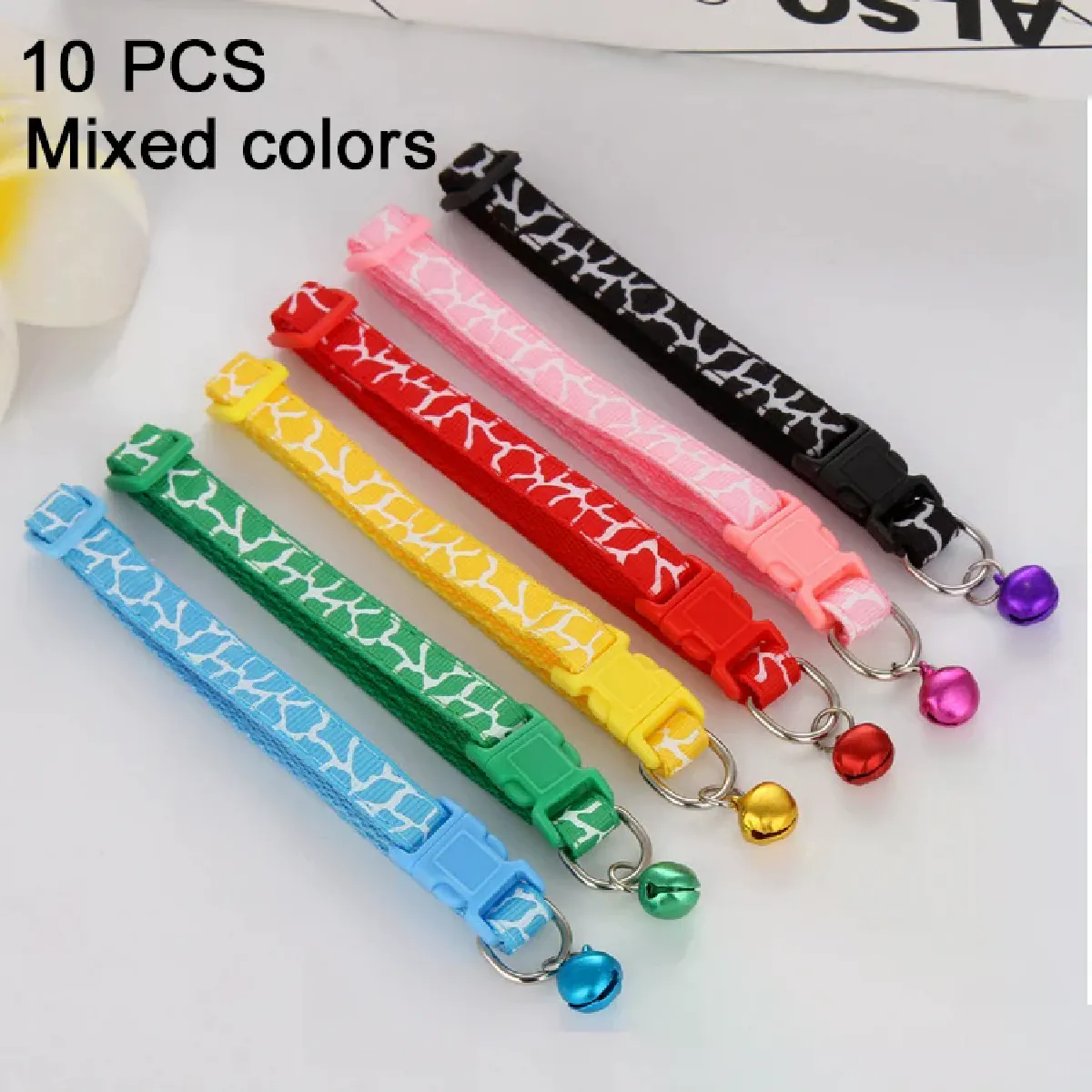 Meilleurs prix pour Lot de 10 colliers pour chat en gros, collier réglable avec clochette, collier coloré pour chat pour chiot et chat, livraison directe~00503