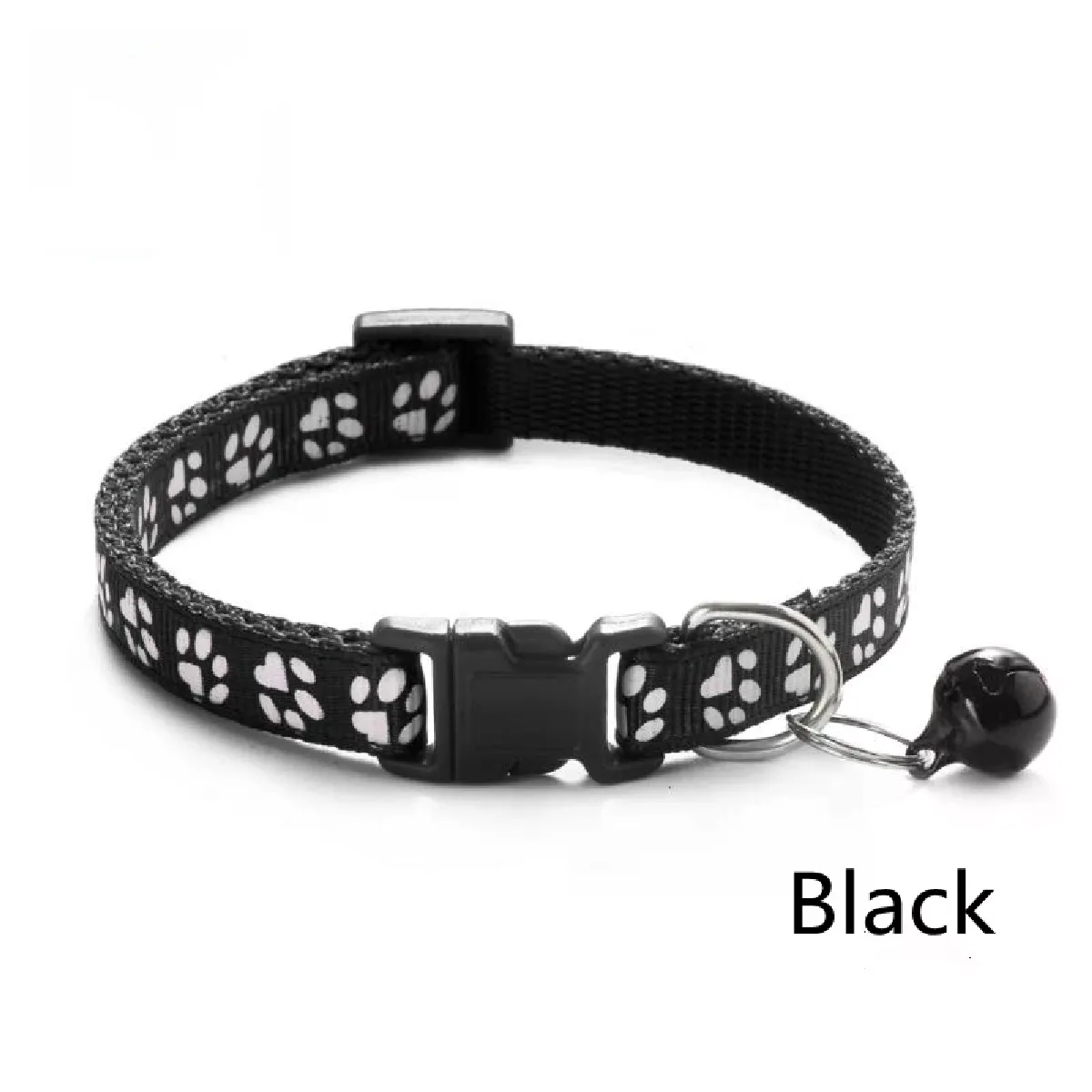 Comparer les prix de Collier pour animaux de compagnie avec clochette, accessoires d'empreintes de pattes de chien, chiot, chat, anneau de sécurité réglable, collier pour animaux de compagnie~00035
