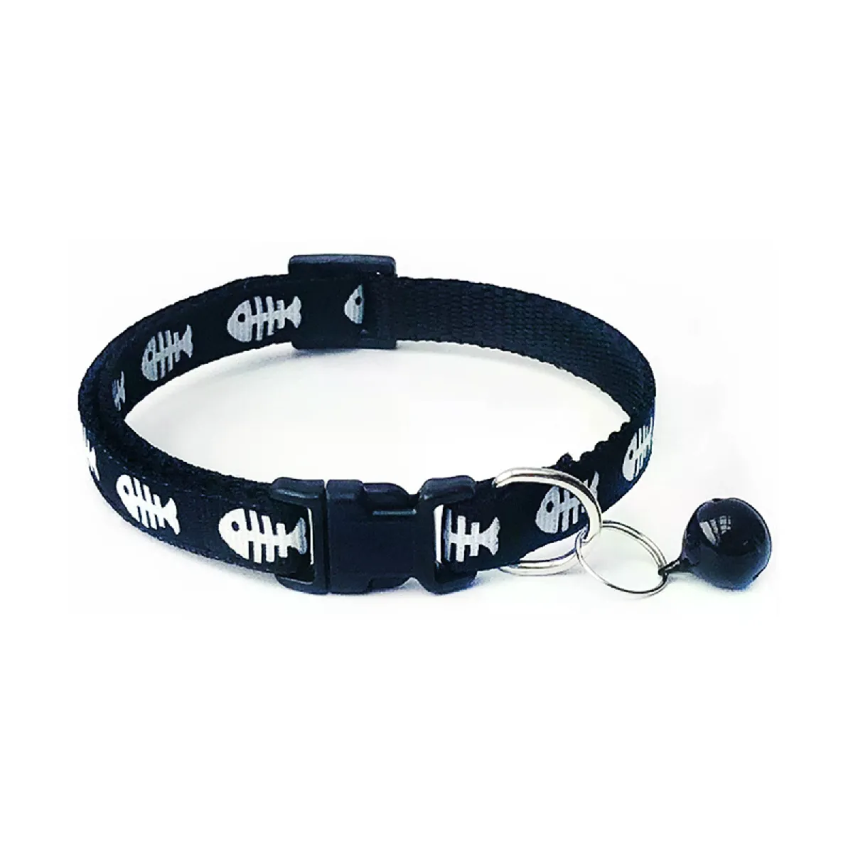 Collier réglable en polyester avec clochette pour chien et chat~01038