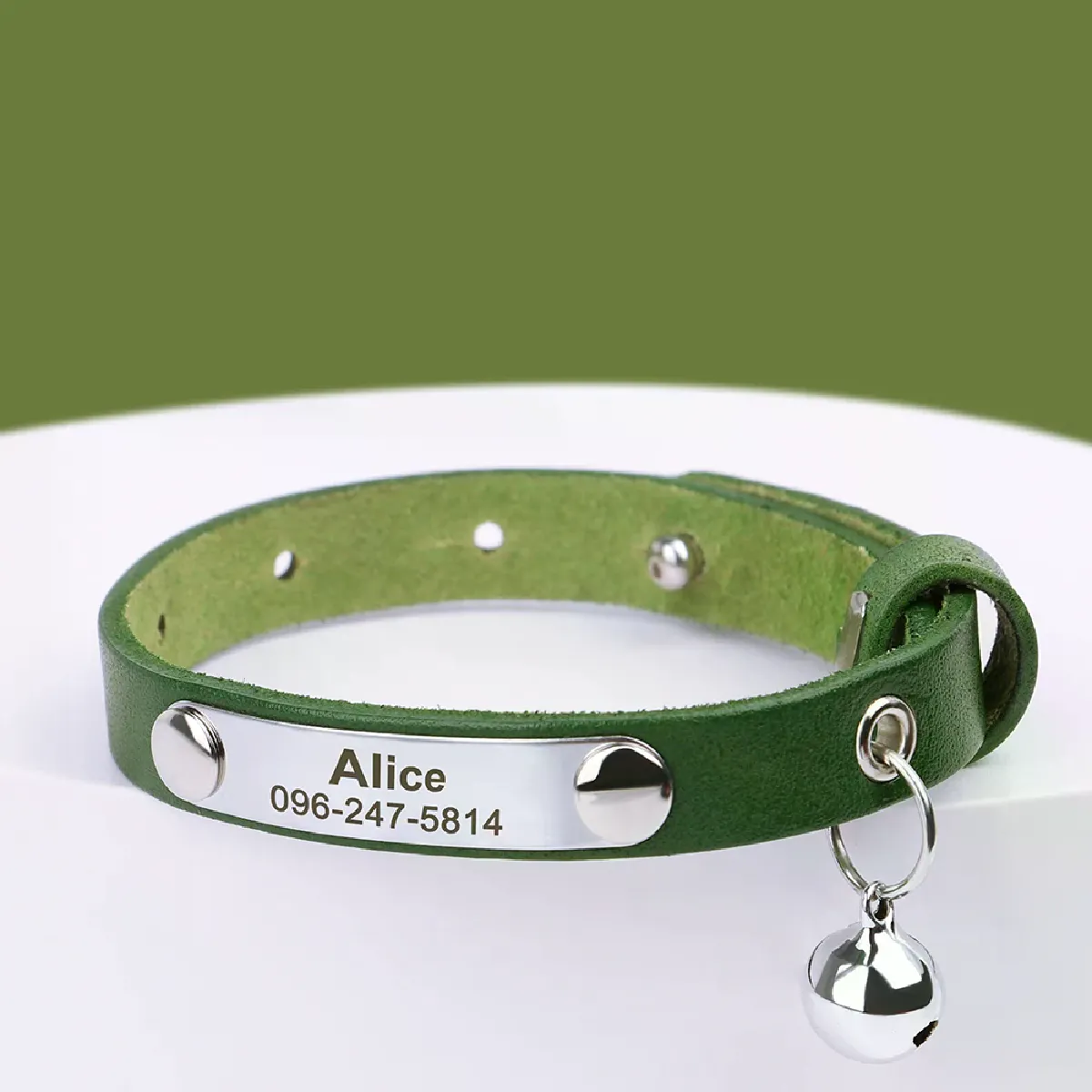 Comparer les prix de Collier personnalisé pour chat, réglable, en cuir, pour animaux de compagnie, collier personnalisé avec nom de chiot, chaton, accessoires anti-perte~00155