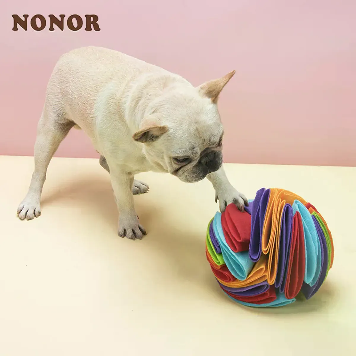 Meilleurs prix pour NONOR Balle à renifler pour chien, jouet puzzle coloré et pliable pour animaux de compagnie, jouet à renifler le nez, augmente le QI, apprentissage de la nourriture, alimentation lente~03964