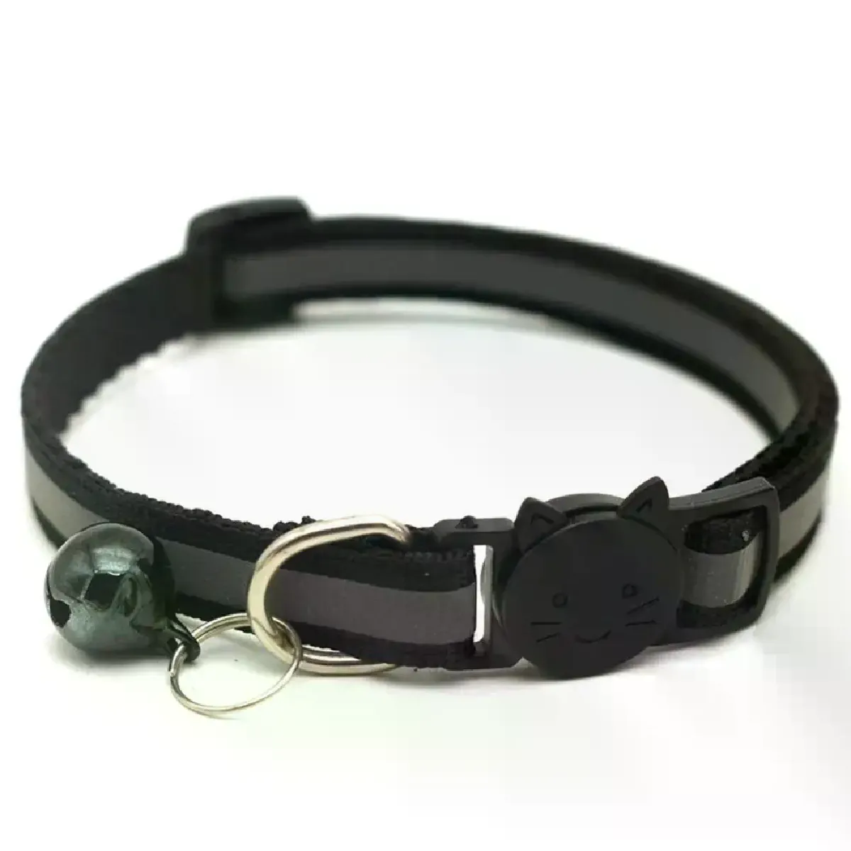 Collier de sécurité pour chat/chien, laisse de cou en nylon réfléchissant pour chaton, chien avec clochette colorée, accessoires pour laisse pour chiot~01697
