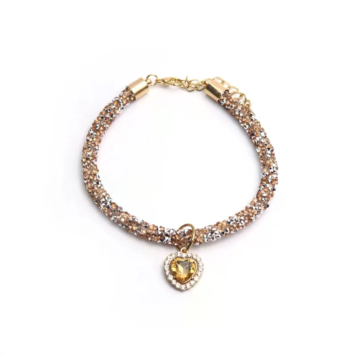 Comparer les prix de Collier de luxe en cristal pour chat, pendentif en forme de cœur, strass réfléchissants, réglable, accessoires pour animaux de compagnie~00506