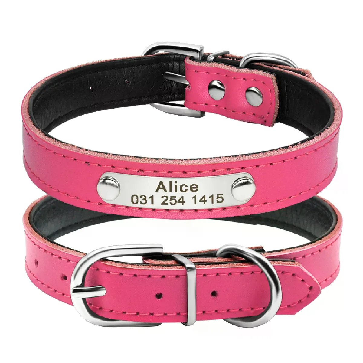 Meilleurs prix pour Collier en cuir pour chat, collier personnalisé pour chiots, petits chiens, chatons, plaque signalétique, gravure gratuite, réglable~00445