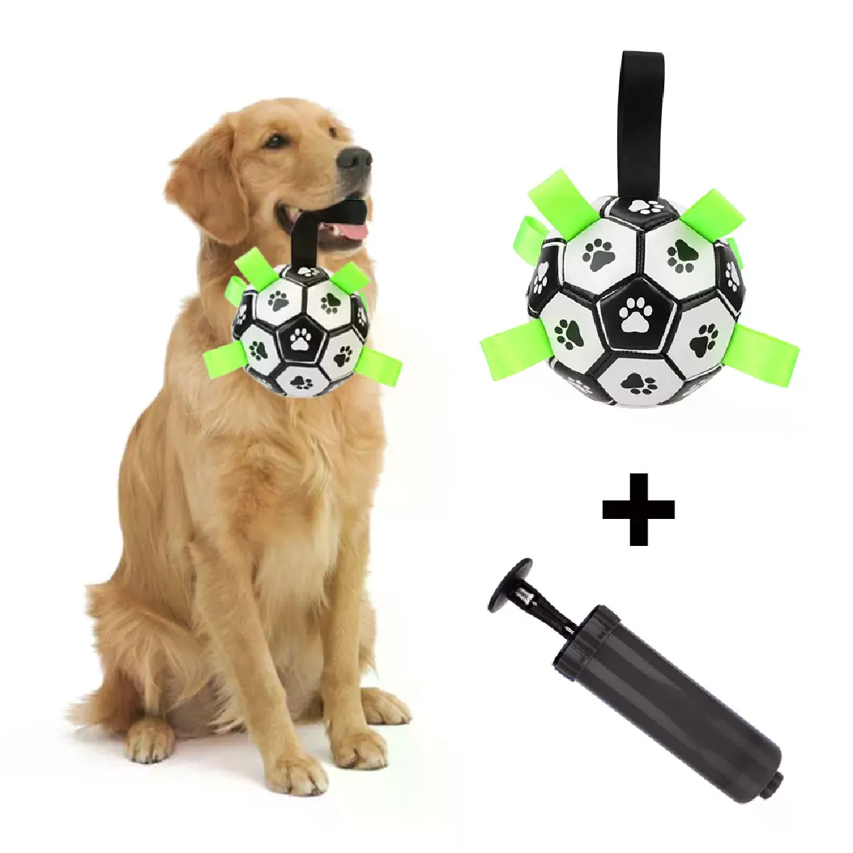 Meilleurs prix pour Ballon de football d'entraînement pour chiots, 15 cm, à mâcher, interactif, avec crochet, accessoires pour animaux de compagnie~03454