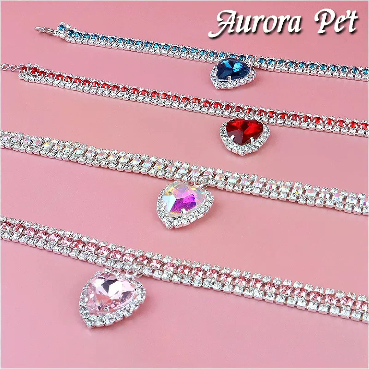 Comparer les prix de Collier de luxe mignon pour animaux de compagnie, collier pour chat/chien, pendentif d'amour, fournitures pour animaux de compagnie, collier de luxe en cristal d'amour, collier pour chaton, collier pour chat~01459