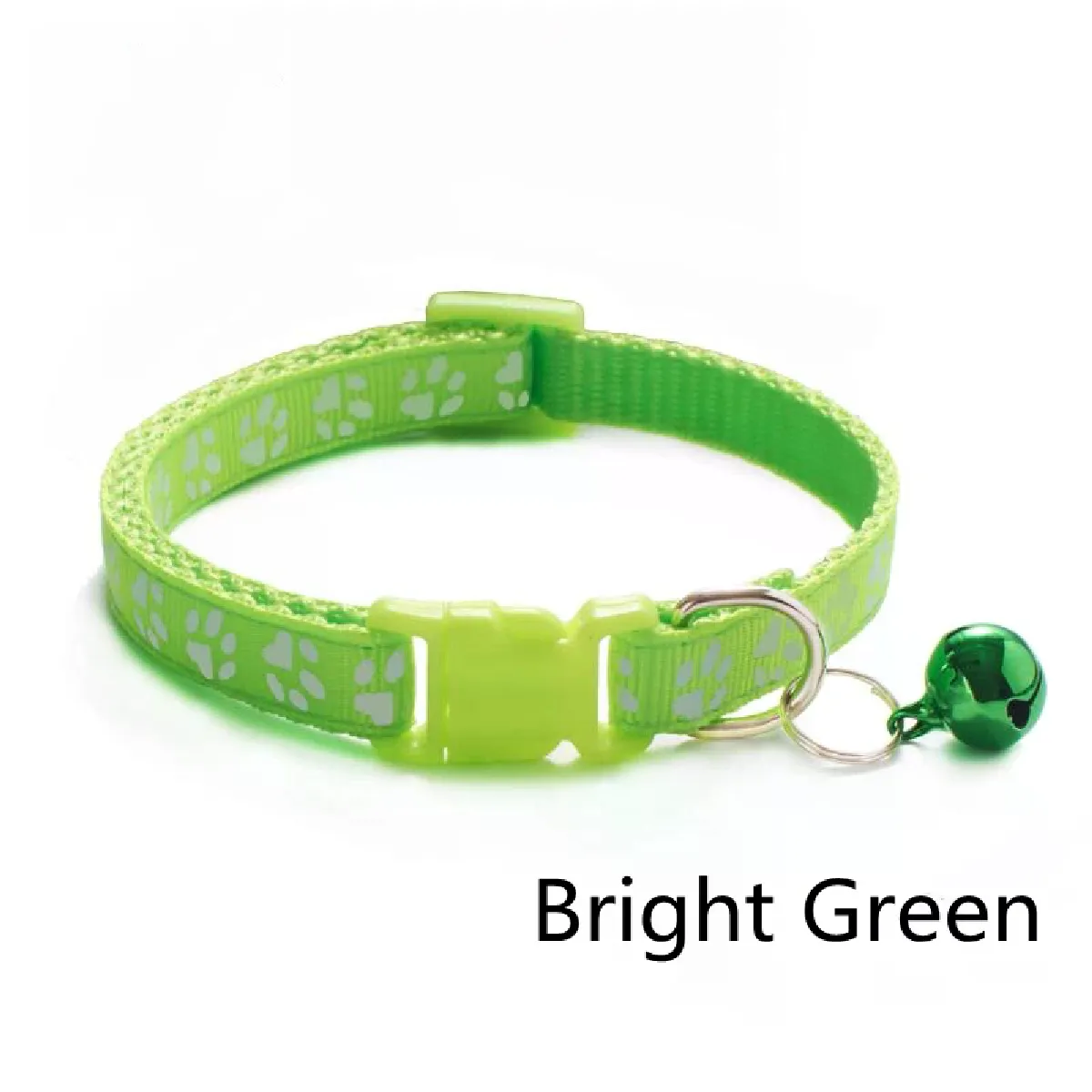 Collier pour animaux de compagnie avec clochette, accessoires d'empreintes de pattes de chien, chiot, chat, anneau de sécurité réglable, collier pour animaux de compagnie~00480