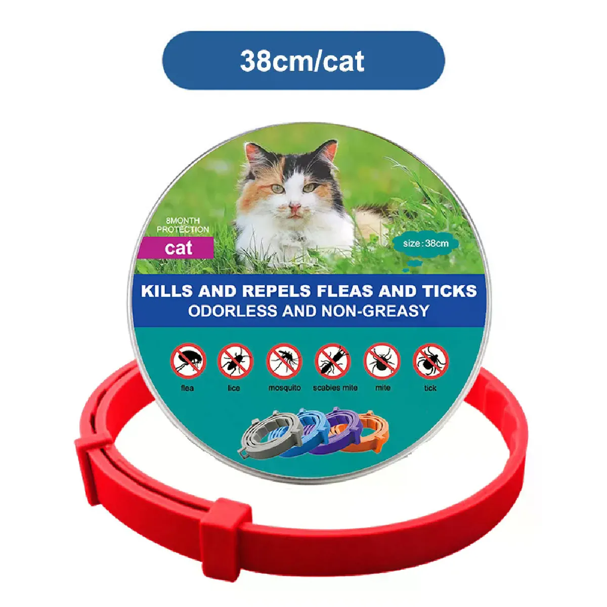 Comparer les prix de Nouveau collier pour chat, collier vétérinaire anti-puces et anti-tiques pour chiens et chats, collier antibactérien pour grands et petits chiens~00135