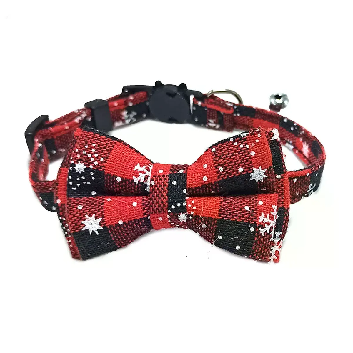 Comparer les prix de Collier pour chat Pet Breakaway nœud papillon et clochette mignon foulard de Noël rouge collier élastique réglable avec ceinture petite cloche pour chats~01545