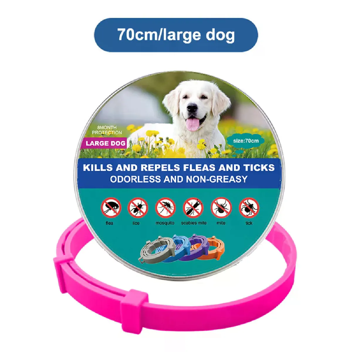 Meilleurs prix pour Nouveau collier pour chat, collier vétérinaire anti-puces et anti-tiques pour chiens et chats, collier antibactérien pour grands et petits chiens~00140