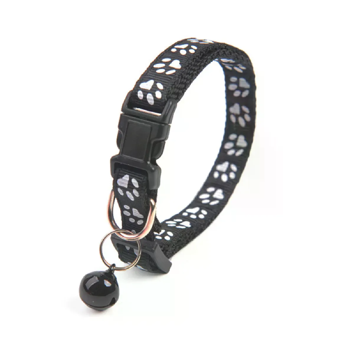 Collier pour chat coloré, collier pour chat, collier pour chien, imprimé pattes, collier réglable, pendentif pour animal de compagnie avec clochettes, fournitures pour animaux de compagnie~01613