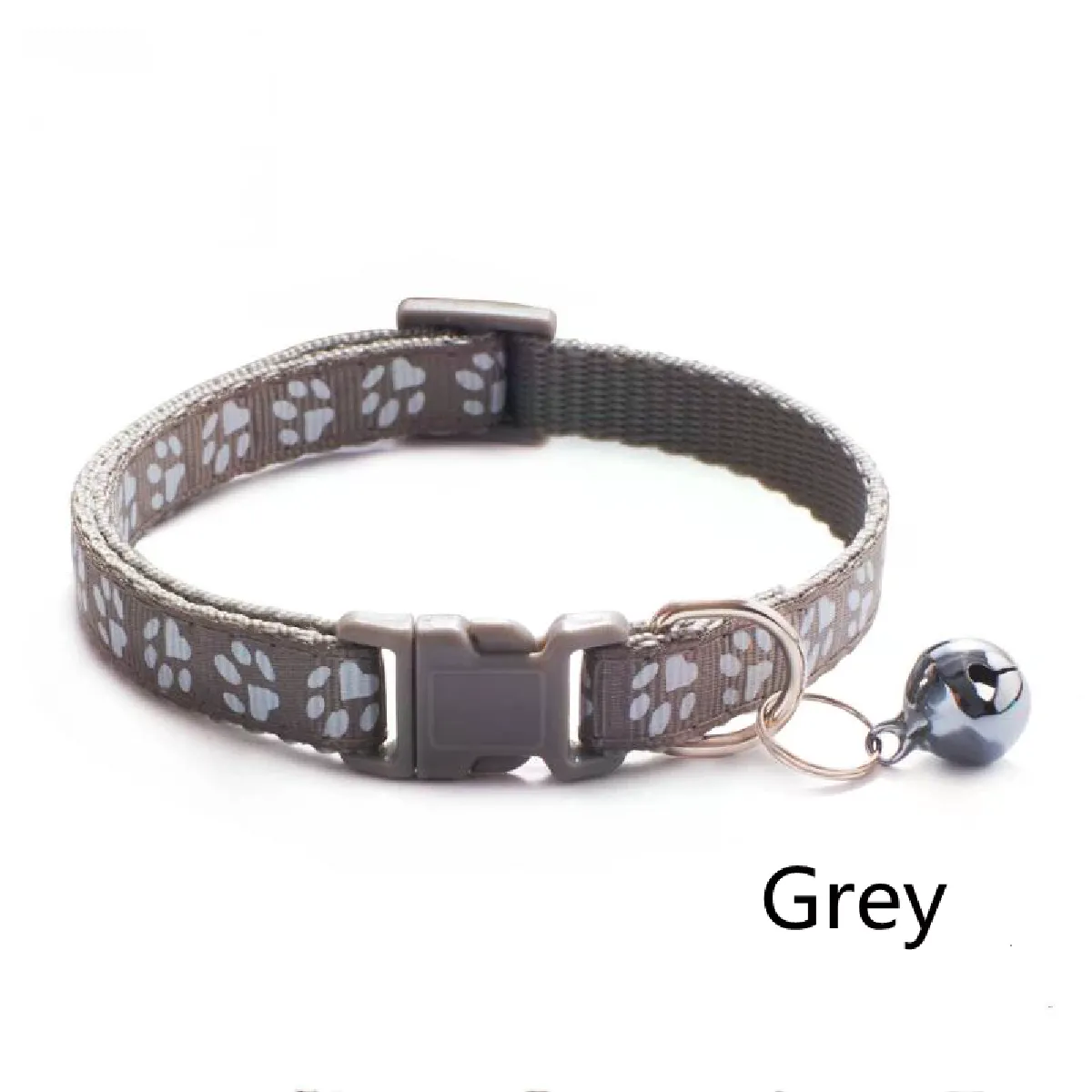 Meilleurs prix pour Collier pour animaux de compagnie avec clochette, accessoires d'empreintes de pattes de chien, chiot, chat, anneau de sécurité réglable, collier pour animaux de compagnie~00490