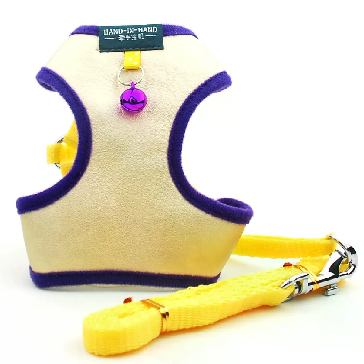 Meilleurs prix pour Harnais réglable avec clochette pour chat et chaton, collier en similicuir pour chien de taille moyenne~01735