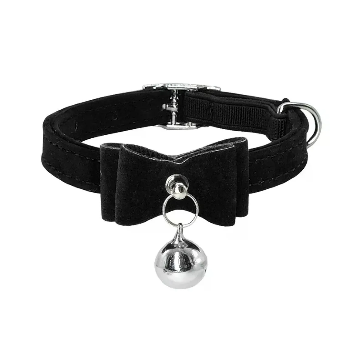 Meilleurs prix pour Collier mignon pour chaton, petit chiot, collier pour chat, nœud en velours, collier avec clochette pour chiens, chats, chihuahua, yorkshire~01191