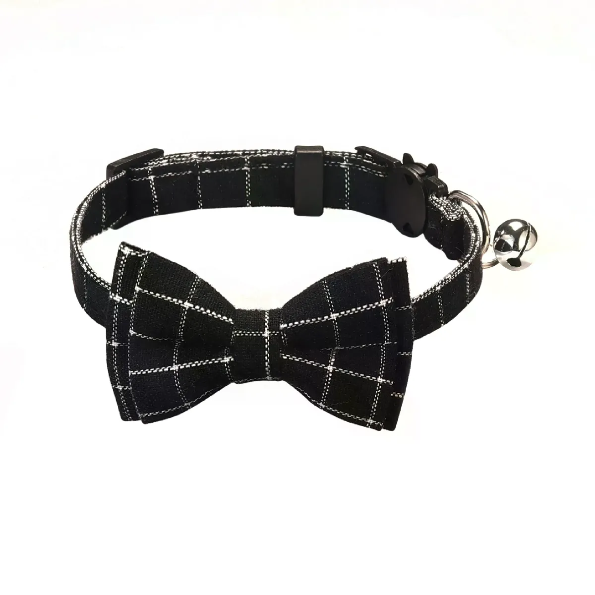 Collier pour chat Pet Breakaway nœud papillon et clochette mignon foulard de Noël rouge collier élastique réglable avec ceinture petite cloche pour chats~01620