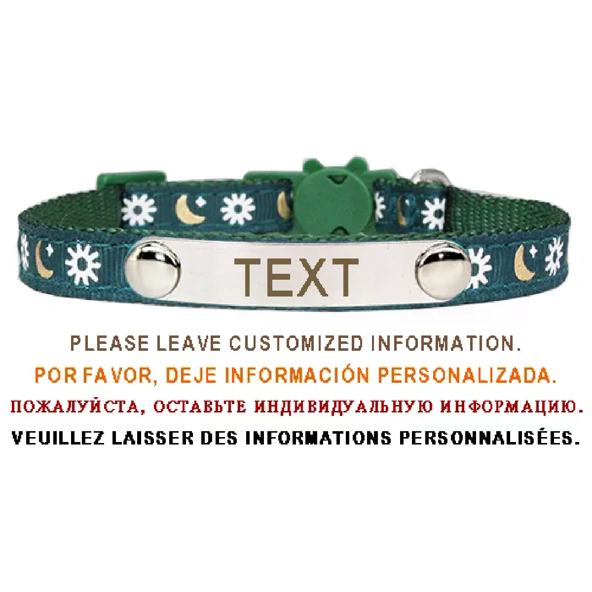 Meilleurs prix pour Collier de sécurité pour chat avec identification personnalisée, réglable, plaque signalétique personnalisée, gravure gratuite, en acier inoxydable et nylon~01403