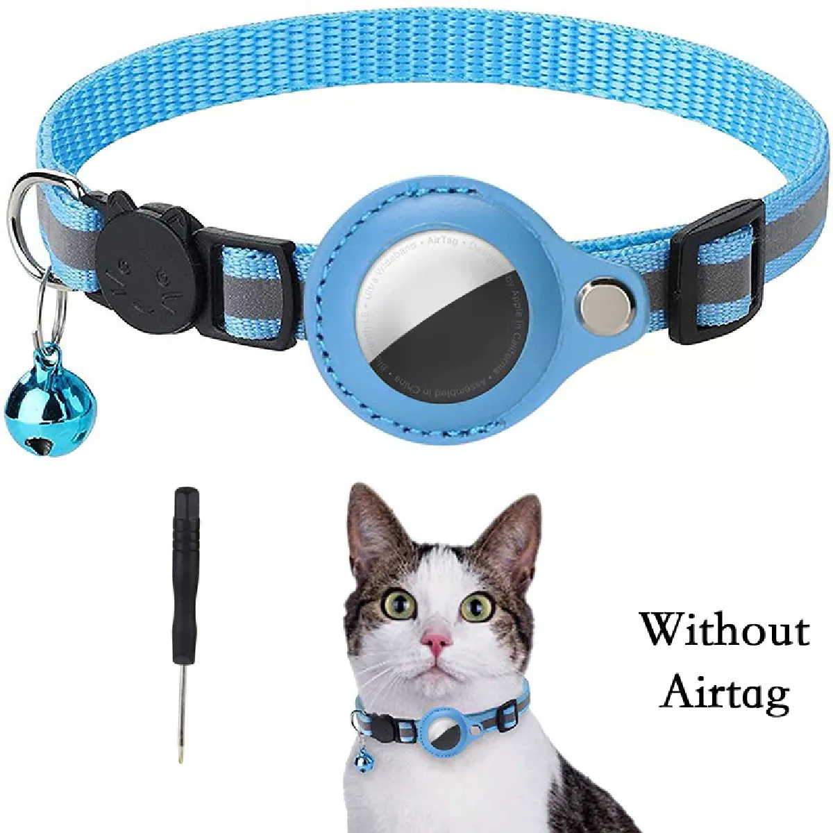 Meilleurs prix pour Étui de protection anti-perte pour collier Airtag Apple pour chat avec clochette, accessoires GPS pour animaux de compagnie~00630