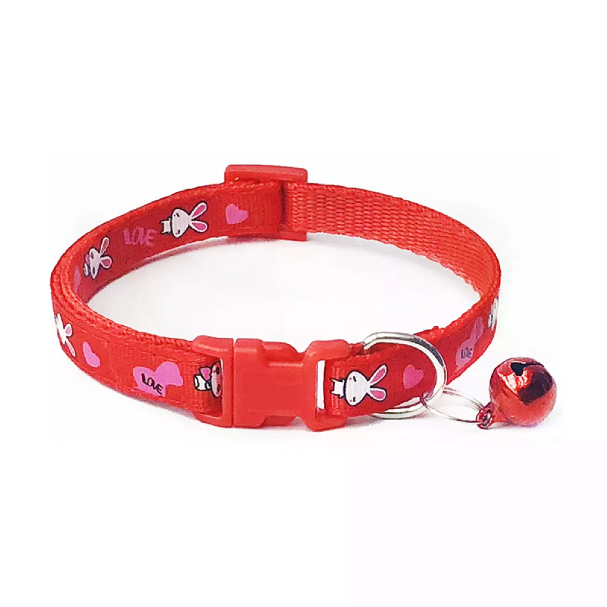 Collier réglable en polyester avec clochette pour chien et chat~01036