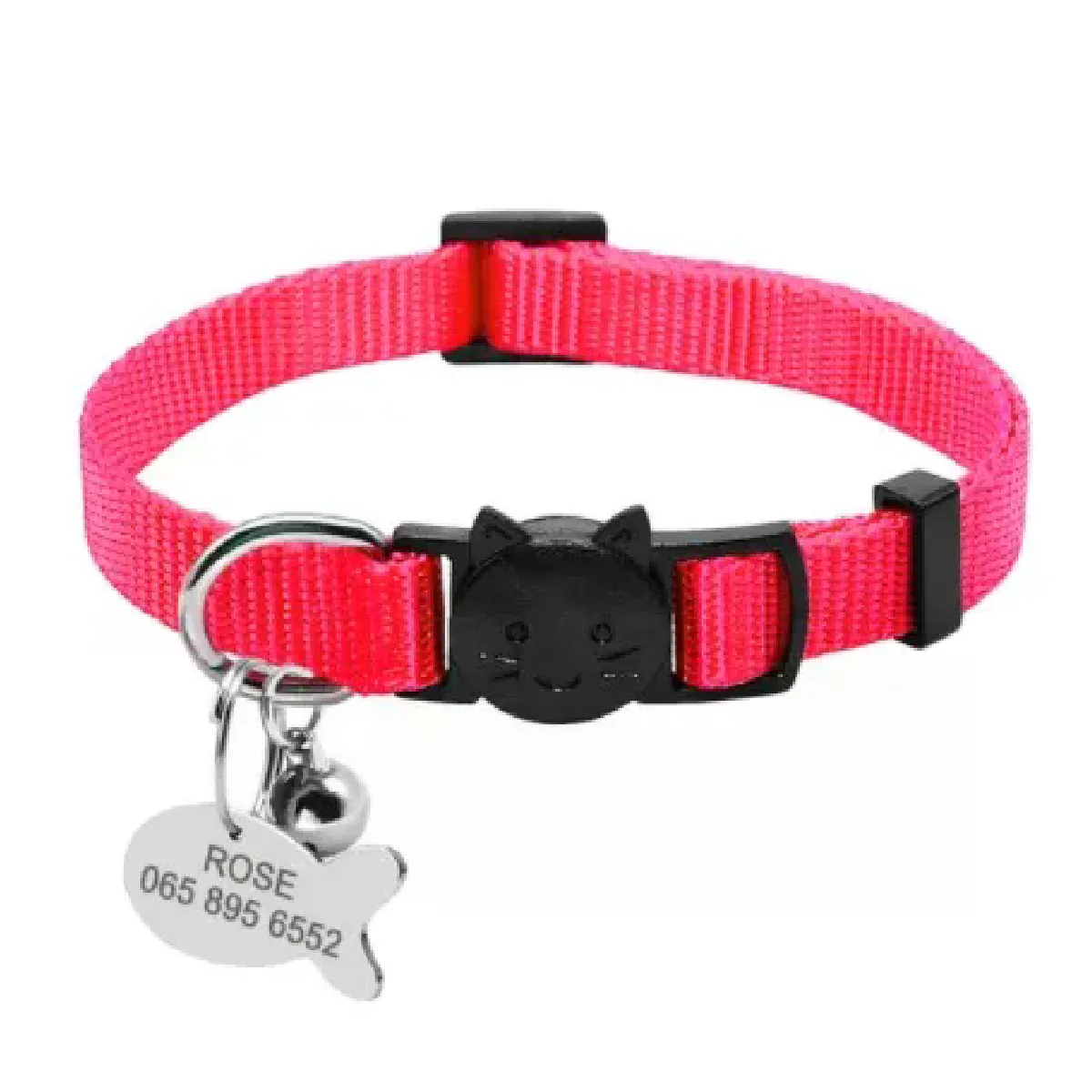 Meilleurs prix pour Collier pour chat à dégagement rapide, magnifique, personnalisé, en nylon, avec étiquette gravée, pour petits animaux de compagnie, largeur 1 cm~00971