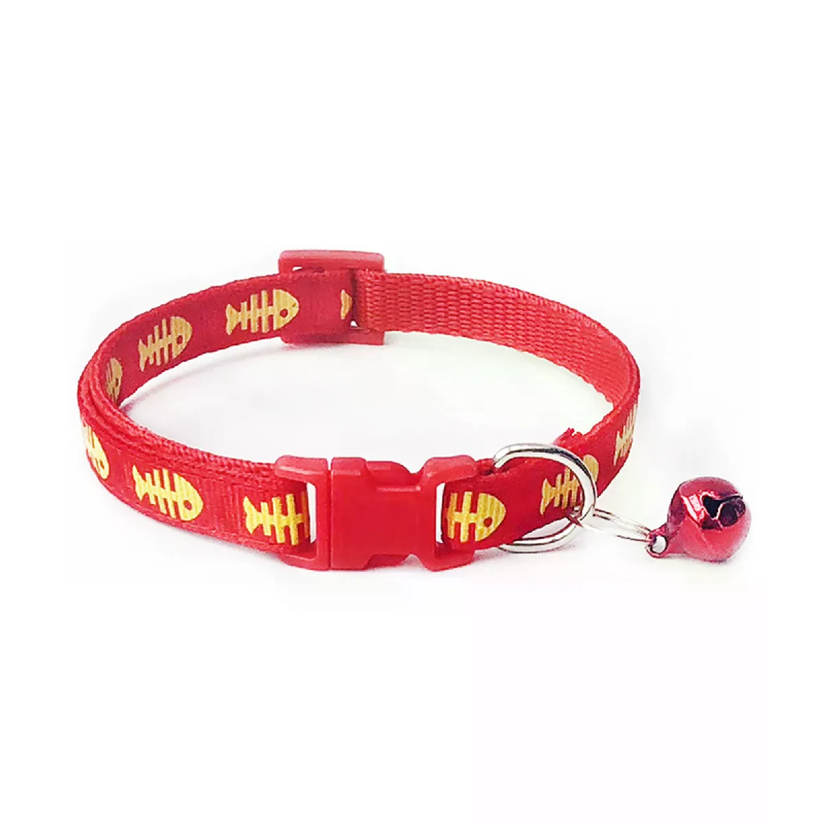 Collier réglable en polyester avec clochette pour chien et chat~01033
