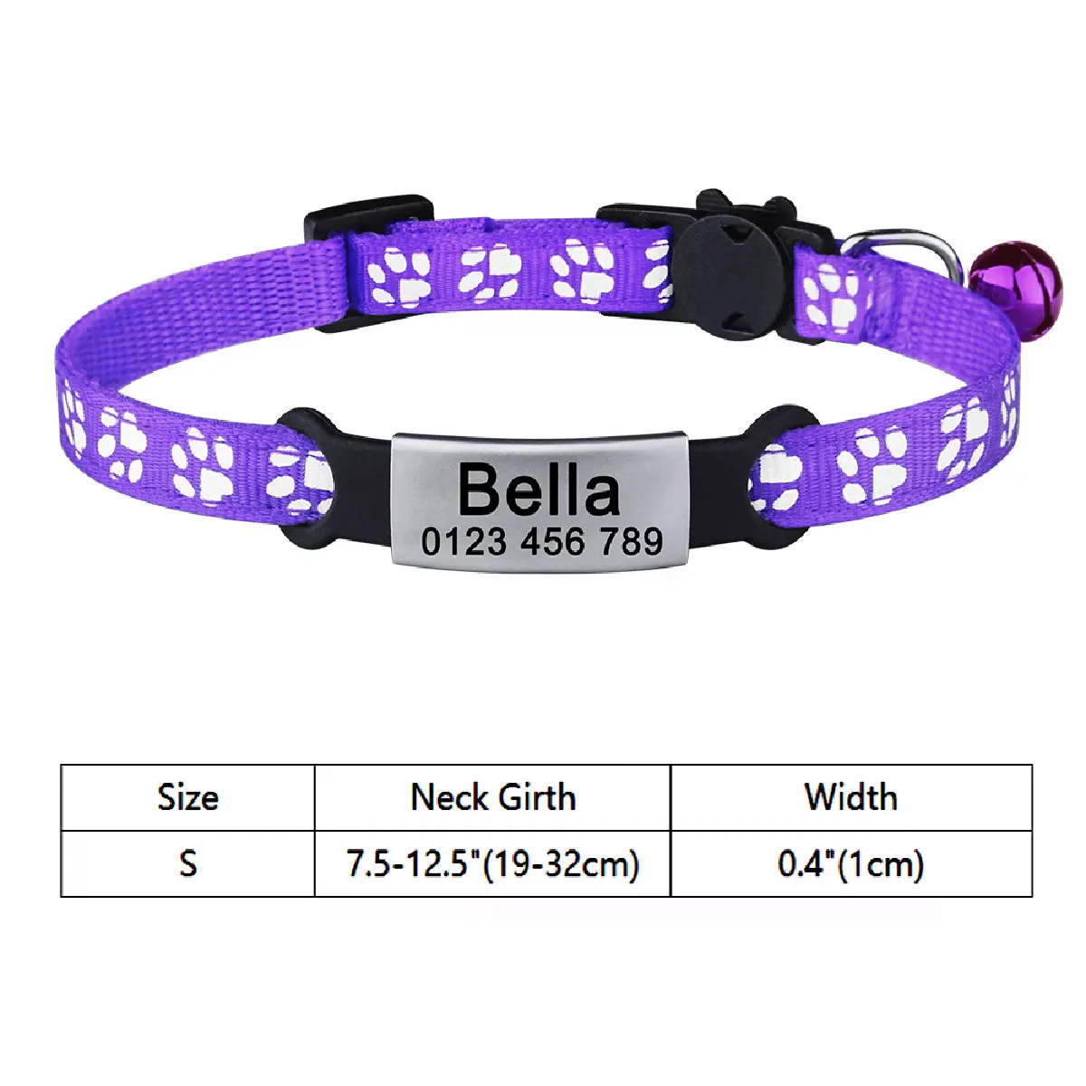 Meilleurs prix pour Collier pour chat réglable en nylon personnalisé avec clochette, produits pour animaux de compagnie, petits et grands chatons, accessoires de sécurité, étiquette détachable, petit collier~01586