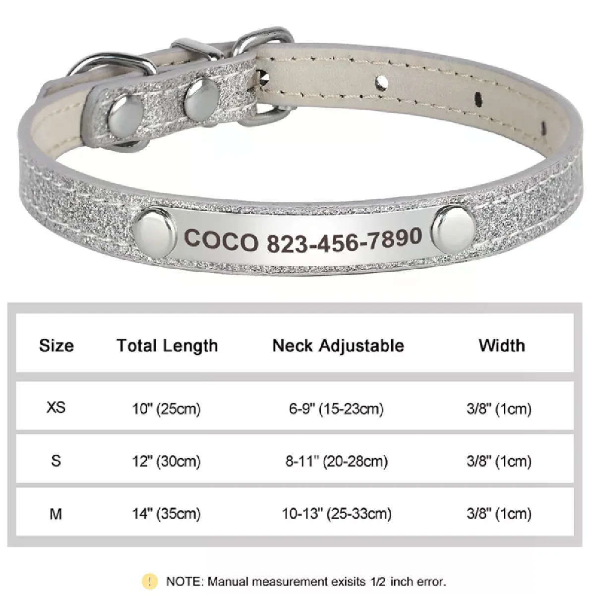 Collier personnalisé en cuir pour chat/chien Bling Nom personnalisé ID Chaton Collier pour chien Colliers Accessoires pour animaux de compagnie pour chats pour petits chiens Yorkie~00722