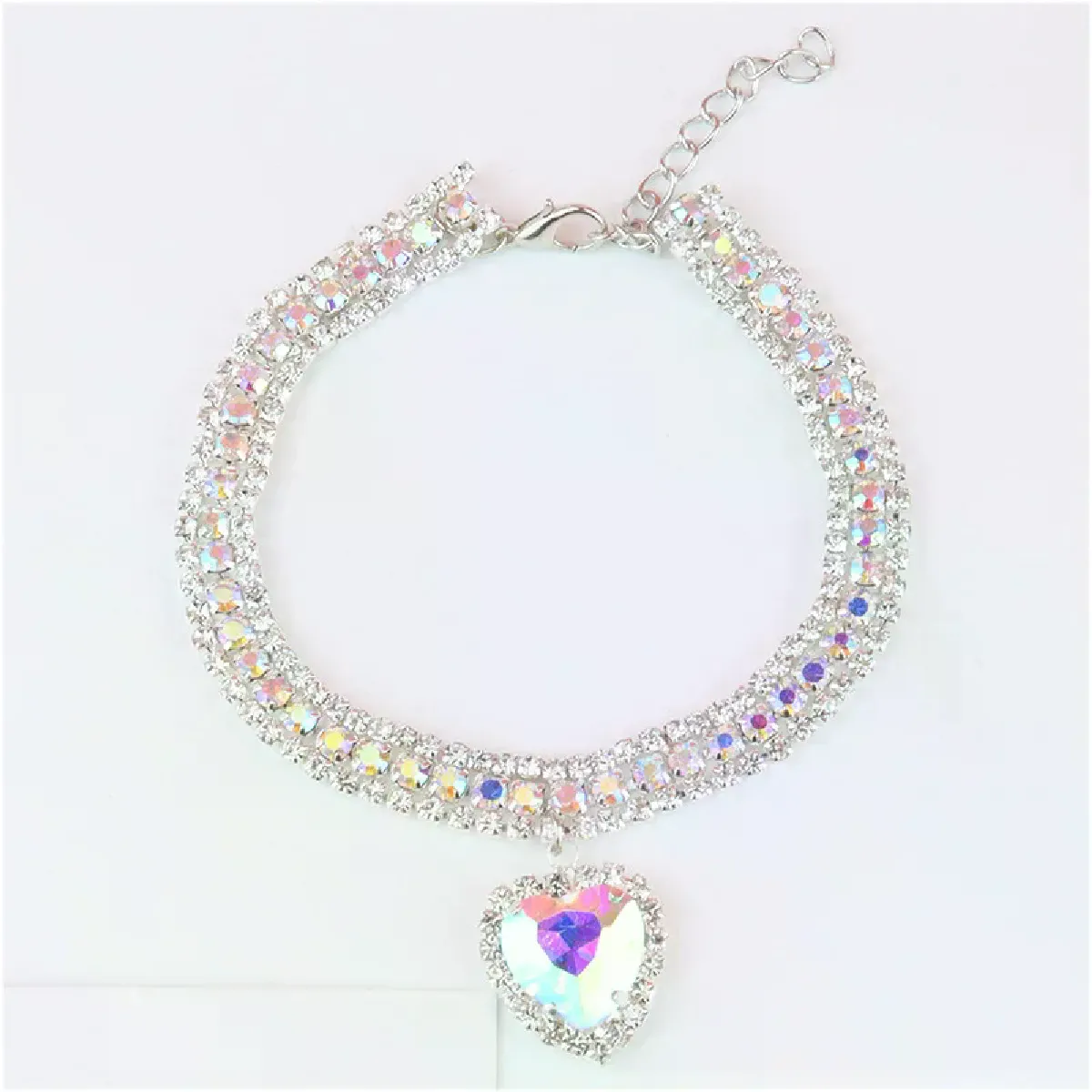 Collier pour animaux de compagnie, accessoires pour chats, collier pour chat, pendentif d'amour, collier en diamant à trois rangées, collier pour chat, accessoires pour animaux de compagnie, fournitures CatCollar~00838