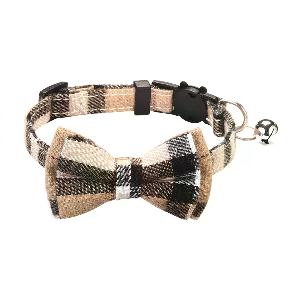 Collier pour chat Pet Breakaway nœud papillon et clochette mignon foulard de Noël rouge collier élastique réglable avec ceinture petite cloche pour chats~01626