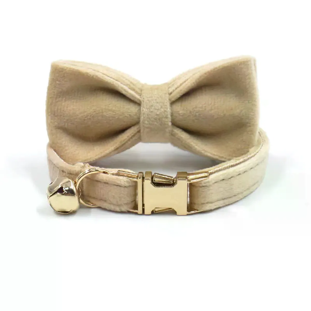 Collier personnalisé en velours pour chat, gravure d'identification, étiquette nominative, collier pour chat, chiot, chaton, nœud papillon avec cloche, collier personnalisé pour petit chien~01945