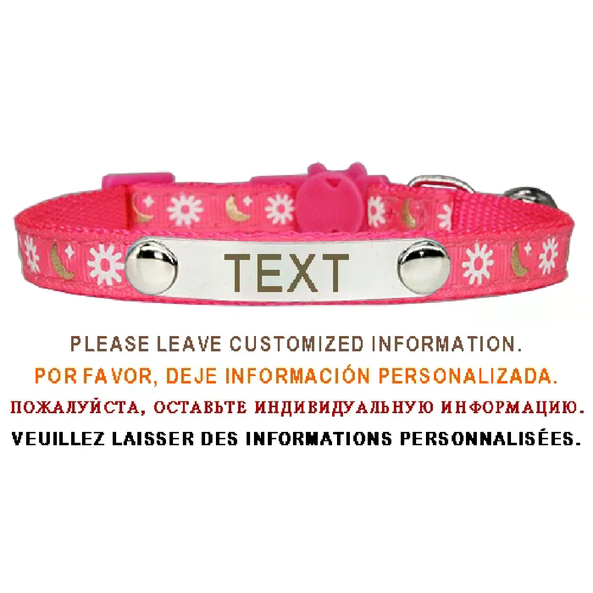 Meilleurs prix pour Collier de sécurité pour chat avec identification personnalisée, réglable, plaque signalétique personnalisée, gravure gratuite, en acier inoxydable et nylon~01402