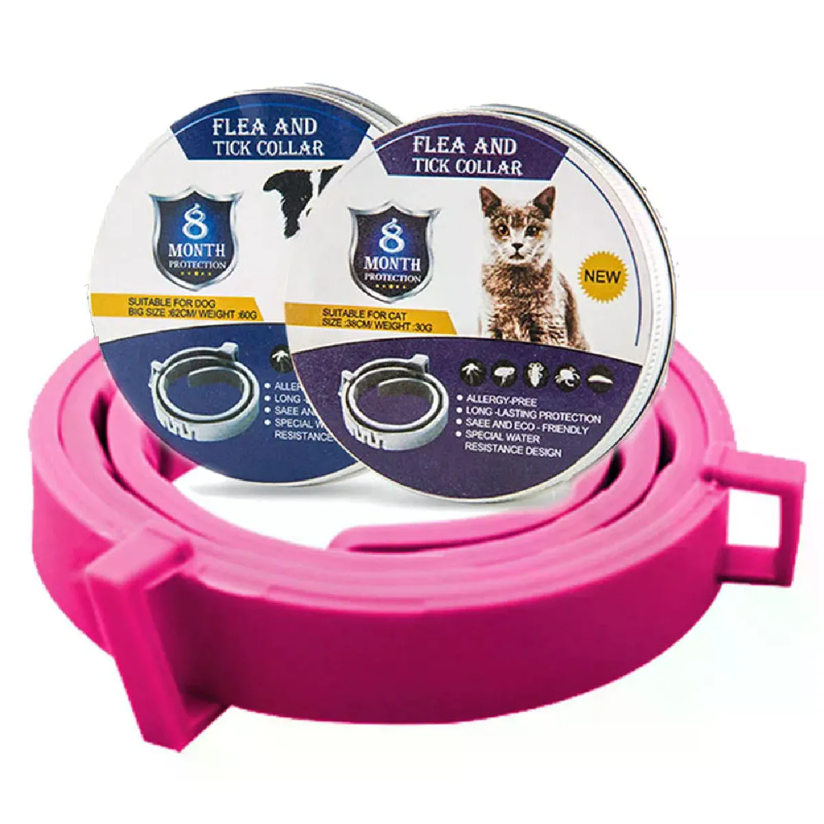 Comparer les prix de Collier anti-puces et anti-tiques pour chiens et chats jusqu'à 8 mois Collier anti-puces et anti-tiques pour moustiques et insectifuge Collier pour chat à détachement~01903
